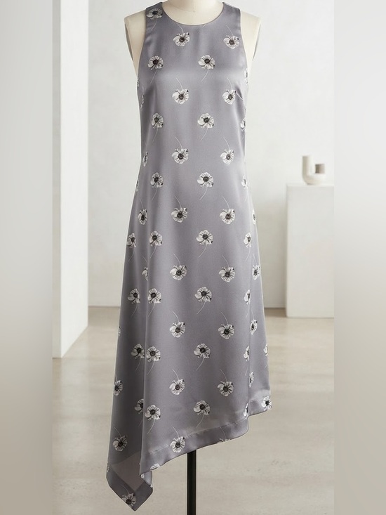 Banana Republic Dresses & Skirts - Banana Republic| Grey Floral Ombre Hem Asymmetrical Sleeveless Dress Sz 6